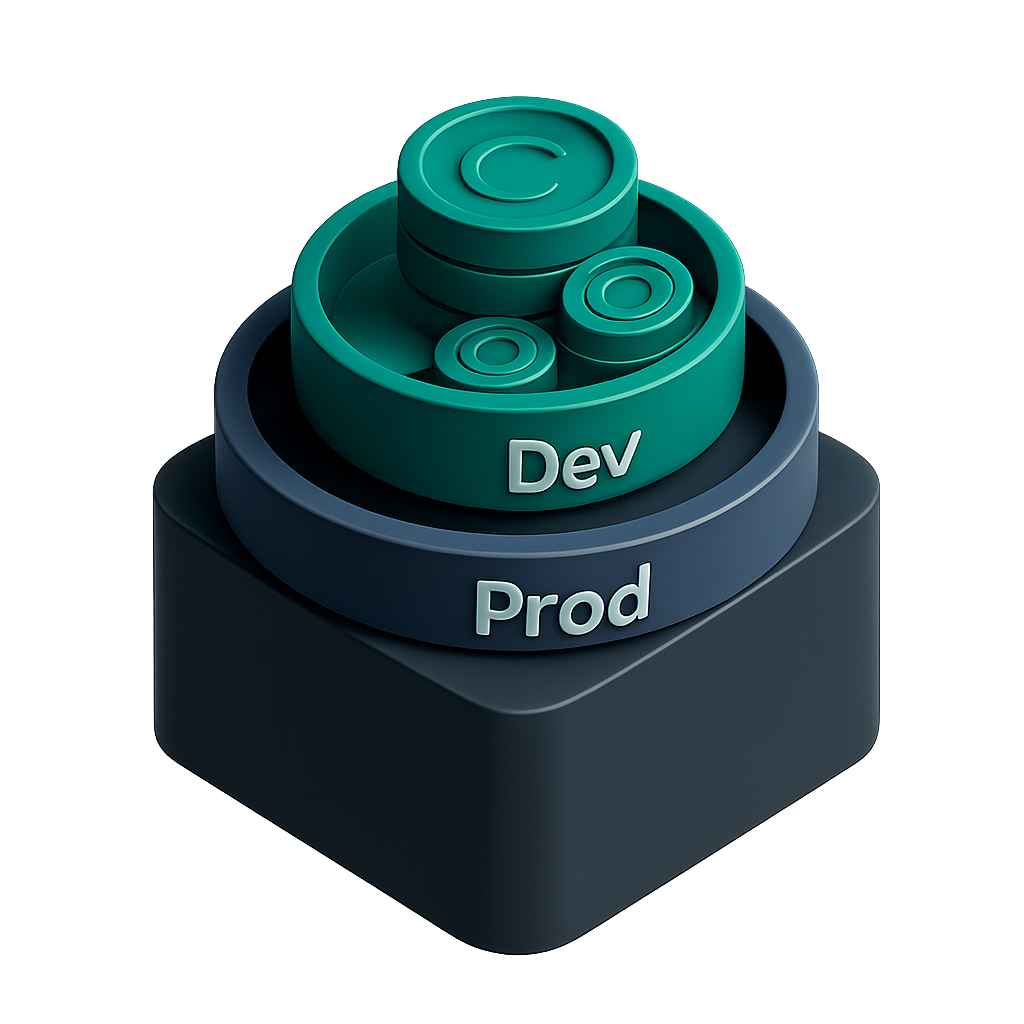 Example C: 50 credits → 1 project with 2 env